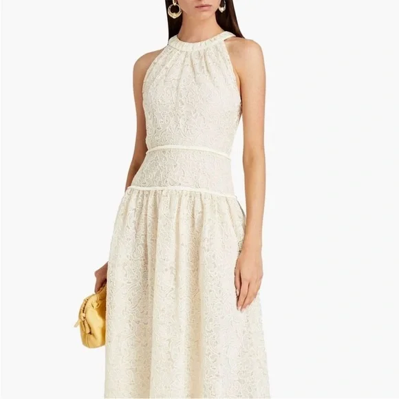 JONATHAN SIMKHAI Gabriela Ivory Lace Midi Dress - Picture 5 of 12